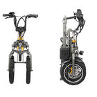 350w E Bike Lithium Battery Electric Scooter 3 Wheel 14 Inch With LED Light